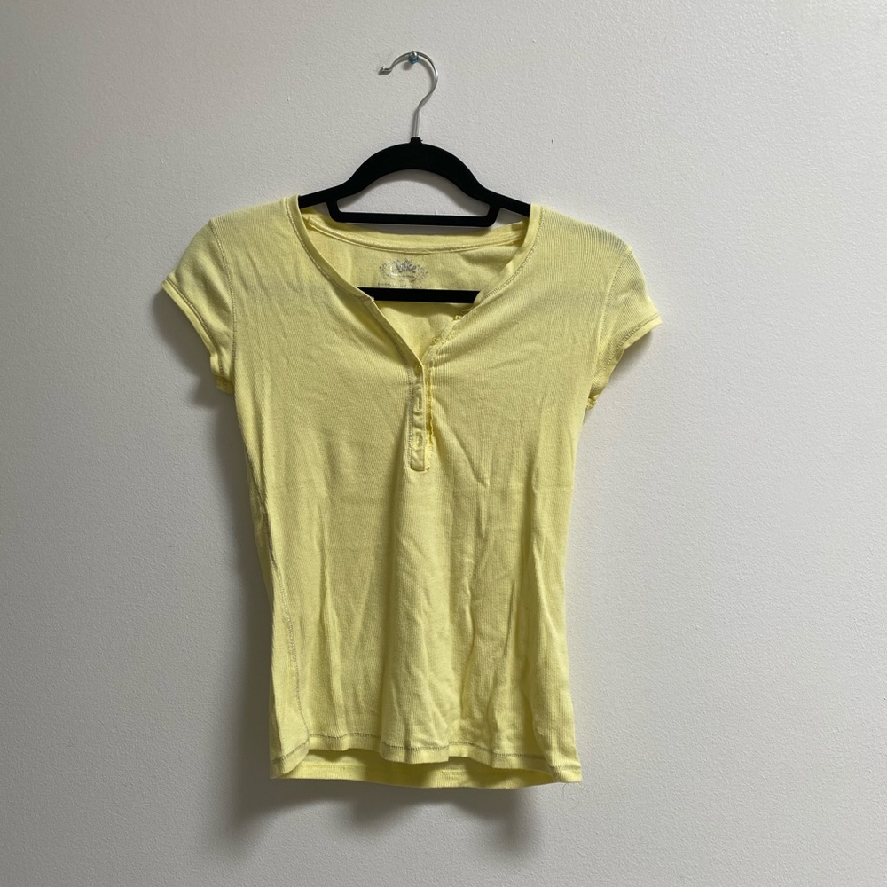 Justice Girls Ribbed Henley T-Shirt